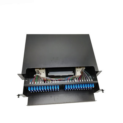 96 Cores Drawer Type LC / UPC Rack Mount Odf Fiber Termination Box