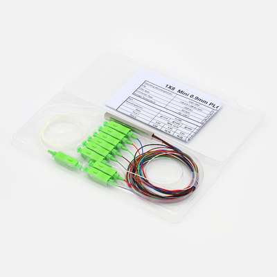 LSZH/PVC SC/APC ท่อเหล็กประเภทแยก PLC 1x8 สำหรับ FTTH FTTB FTTX Network