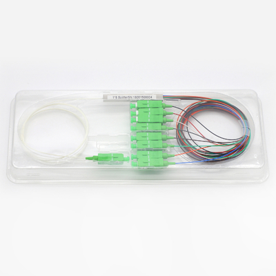 LSZH/PVC SC/APC ท่อเหล็กประเภทแยก PLC 1x8 สำหรับ FTTH FTTB FTTX Network