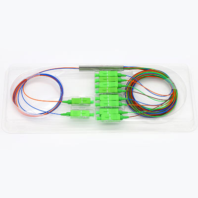 4.3dB 2x8 ท่อเหล็ก Passive Splitter ไฟเบอร์ออปติก